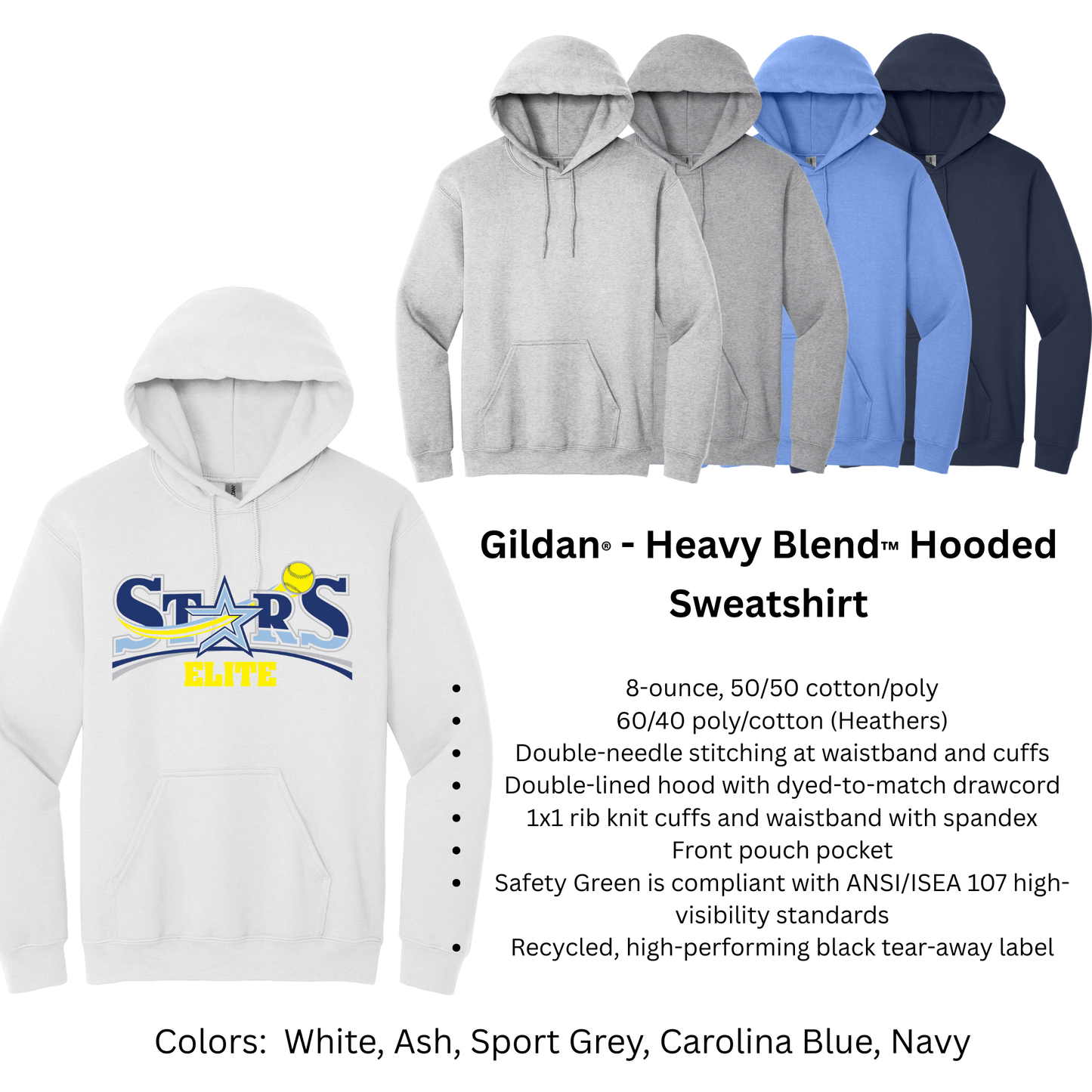 Stars Elite Softball - Gildan Hoodie