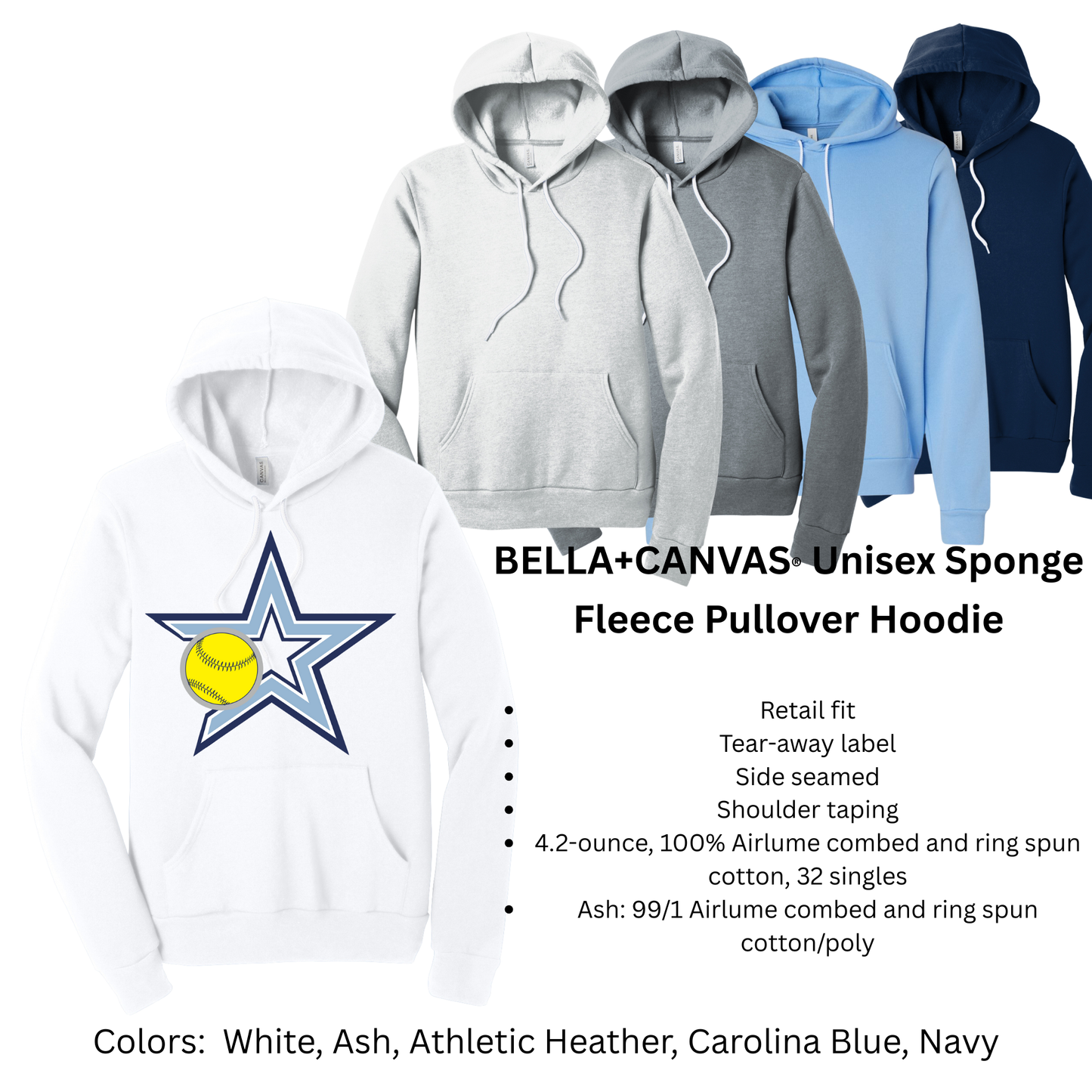 Stars Elite Softball - Bella Canvas Hoodie