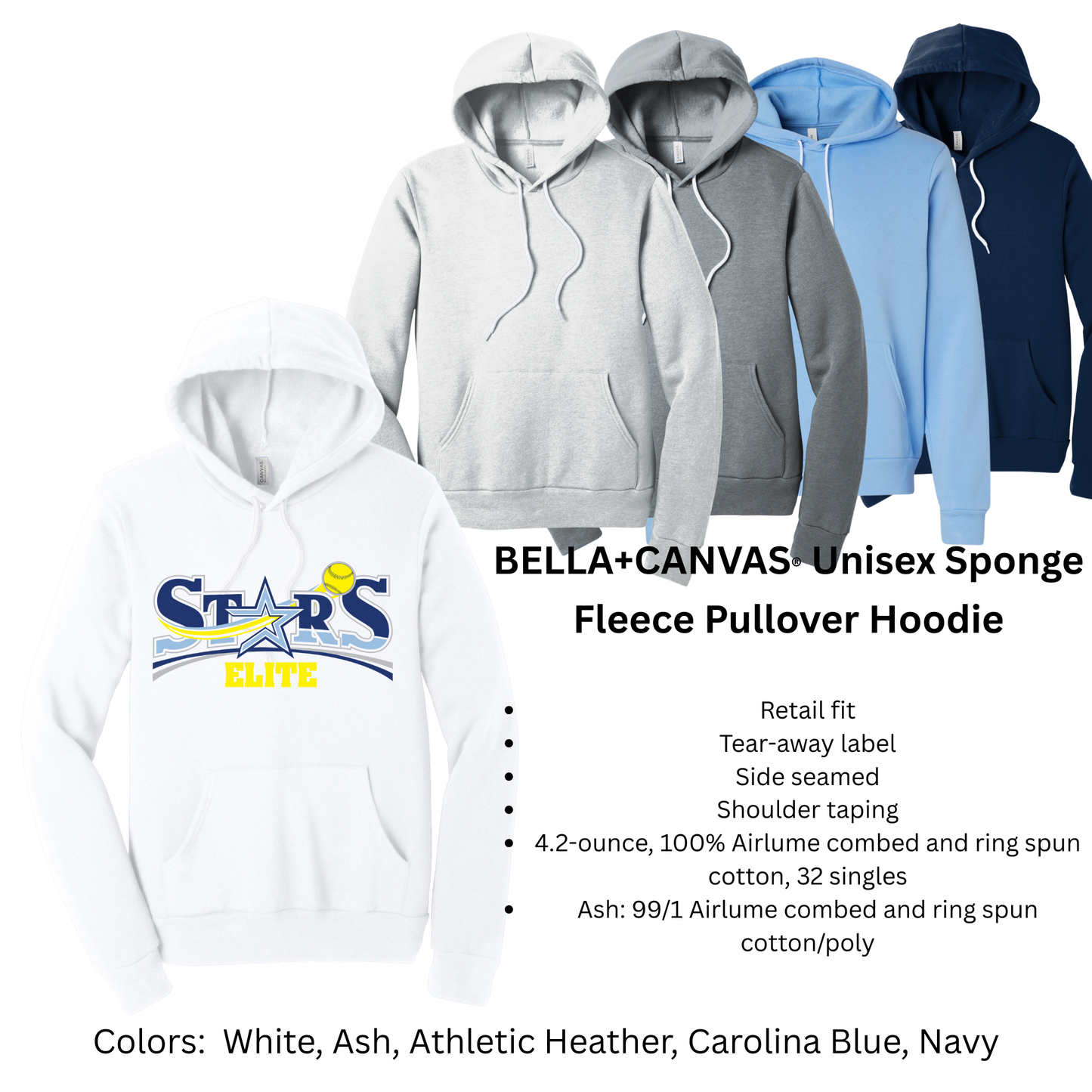 Stars Elite Softball - Bella Canvas Hoodie