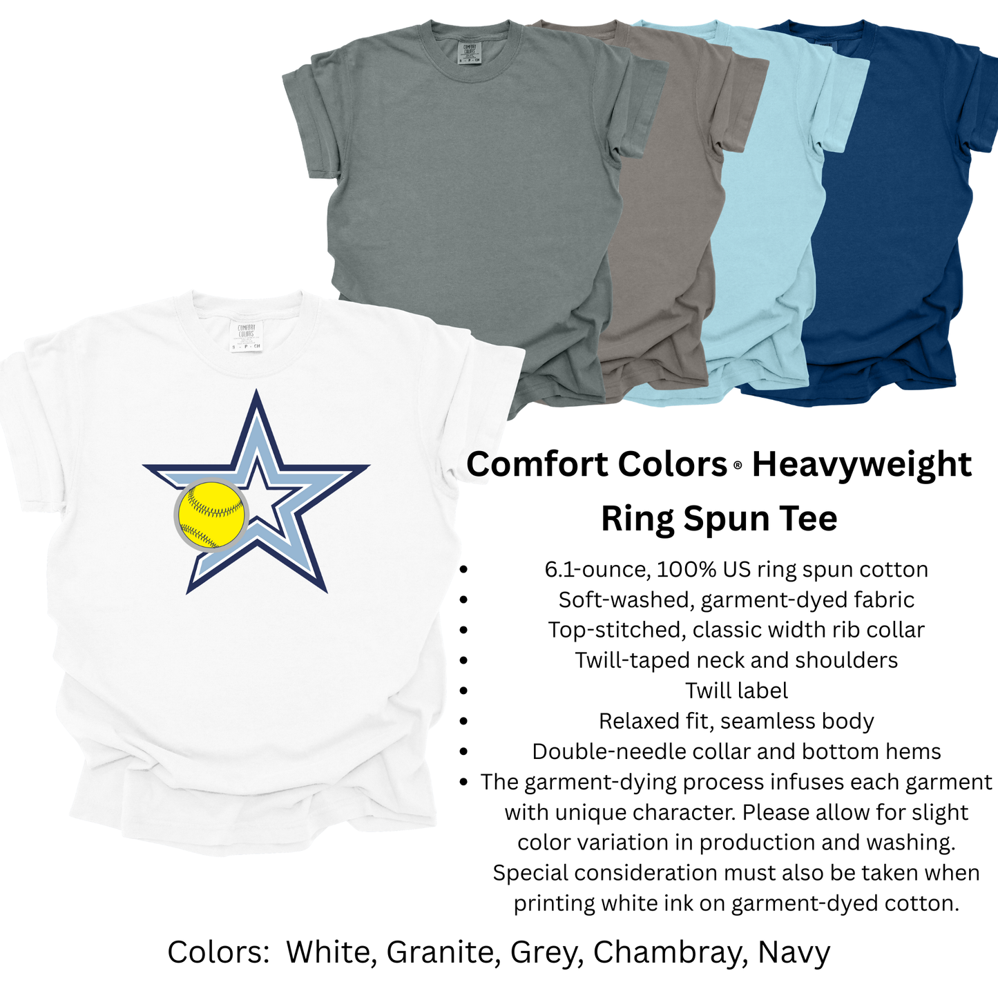 Stars Elite Softball - Comfort Colors TShirt