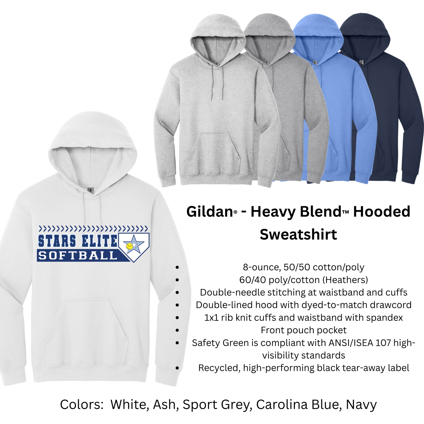 Stars Elite Softball - Gildan Hoodie