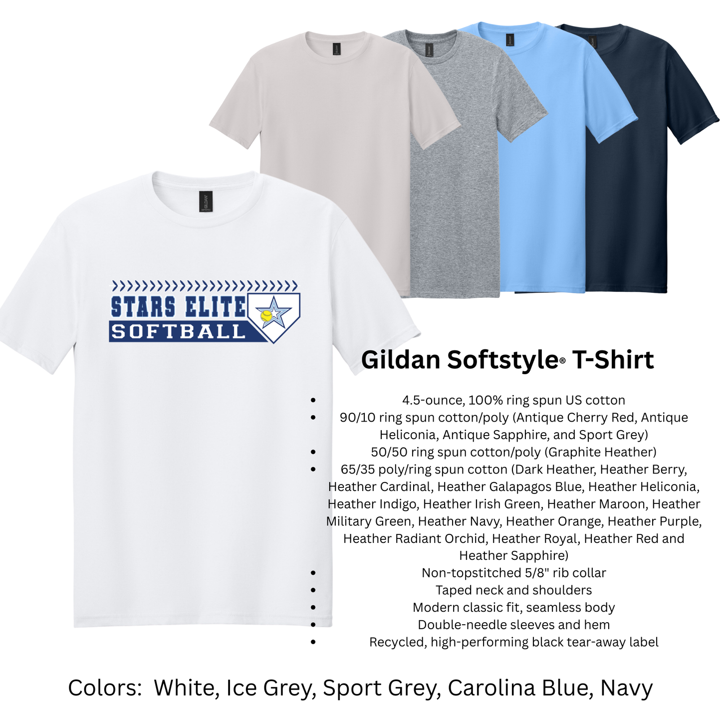 Stars Elite Softball - Gildan Softstyle TShirt
