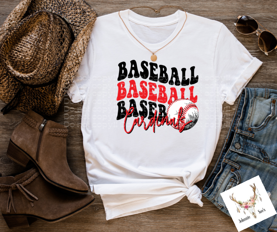 Team Spirit: Wavy Baseball Cardinals