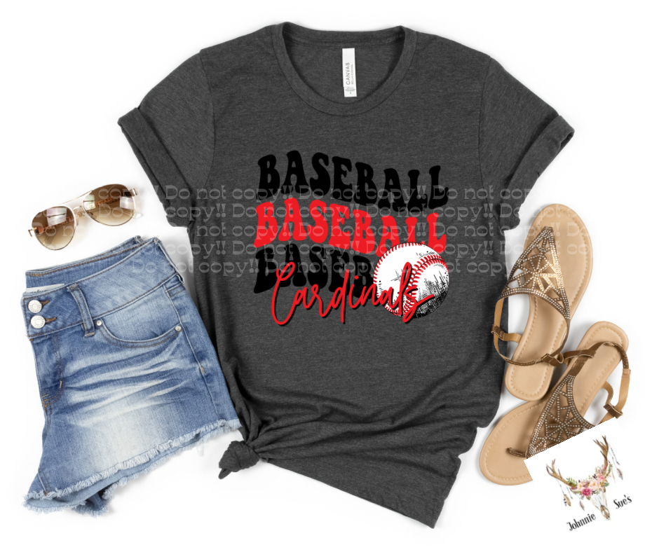 Team Spirit: Wavy Baseball Cardinals