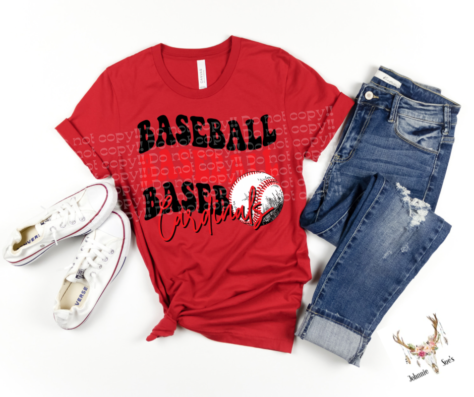 Team Spirit: Wavy Baseball Cardinals