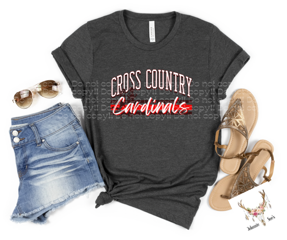 Team Spirit: Curved Cross Country Cardinals