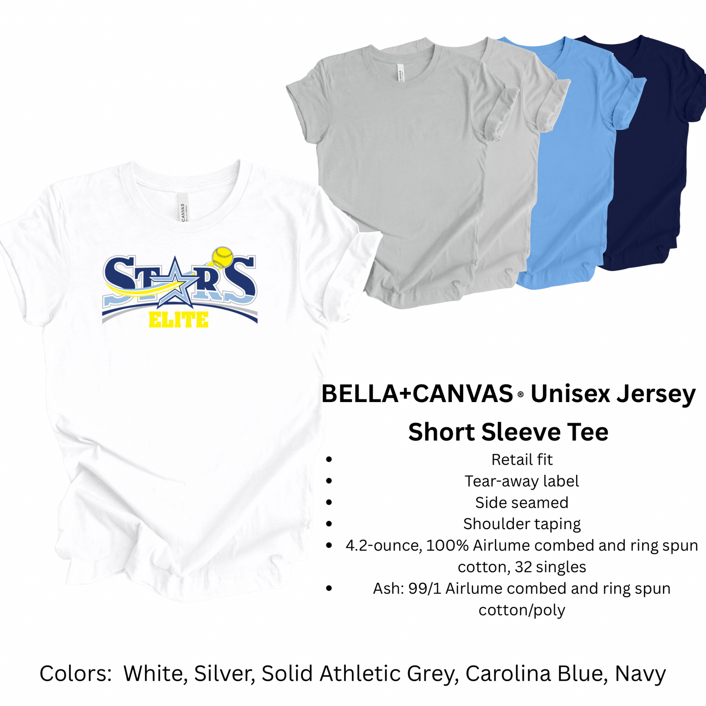 Stars Elite Softball - Bella Canvas TShirt