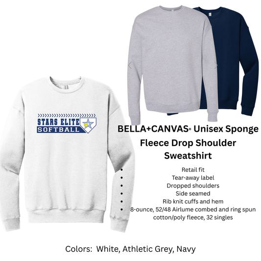 Stars Elite Softball - Bella Canvas Sweatshirt
