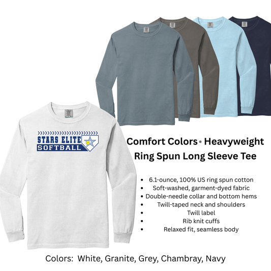Stars Elite Softball - Comfort Colors Long Sleeve
