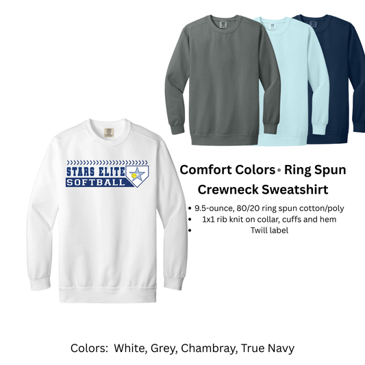 Stars Elite Softball - Comfort Colors Sweatshirt