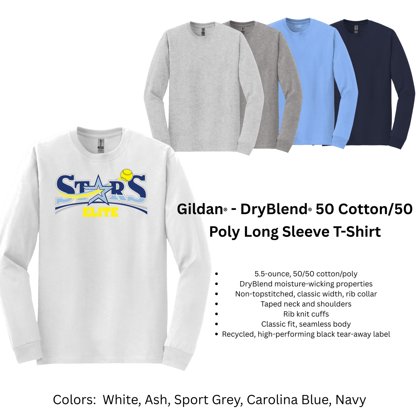 Stars Elite Softball - Gildan Long Sleeve