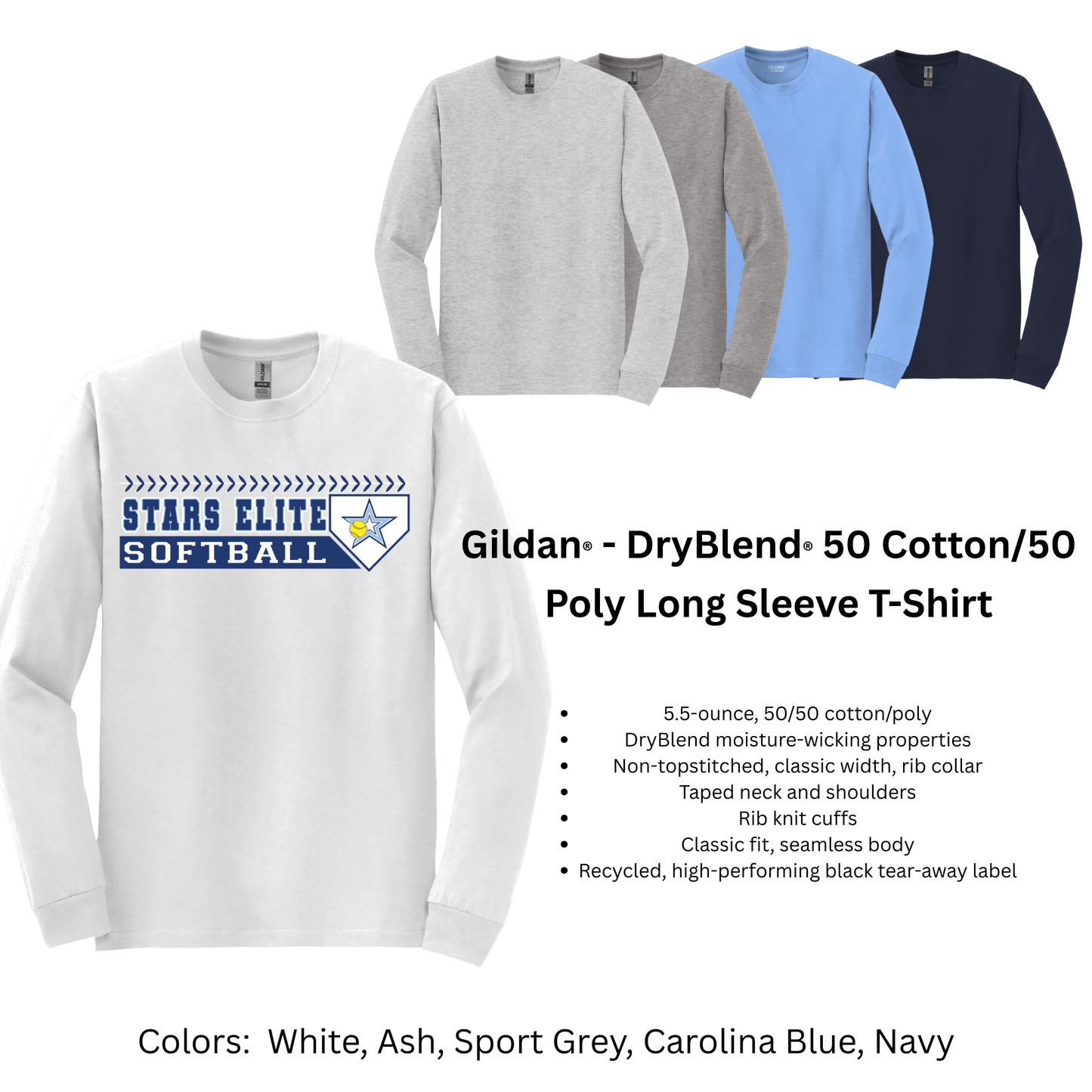 Stars Elite Softball - Gildan Long Sleeve