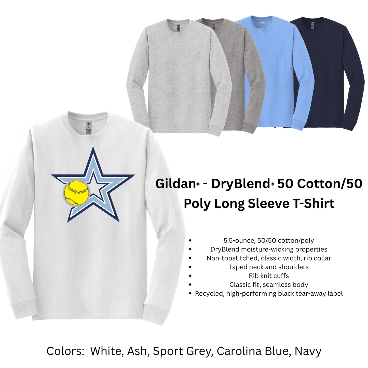 Stars Elite Softball - Gildan Long Sleeve