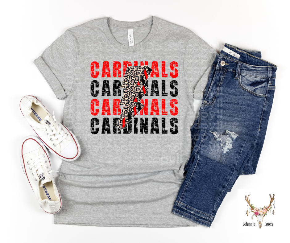 Team Spirit: Cardinals Stacked Lightning Bolt