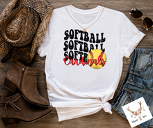 Load image into Gallery viewer, Team Spirit: Wavy Softball Cardinals
