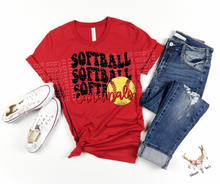 Load image into Gallery viewer, Team Spirit: Wavy Softball Cardinals
