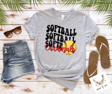 Load image into Gallery viewer, Team Spirit: Wavy Softball Cardinals
