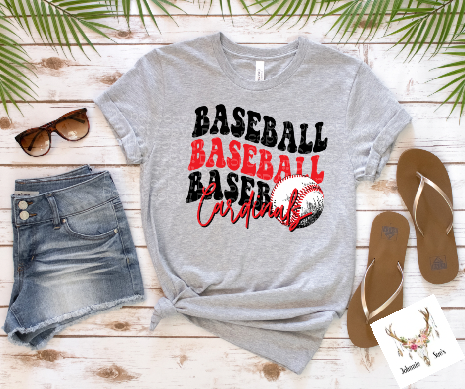 Team Spirit: Wavy Baseball Cardinals