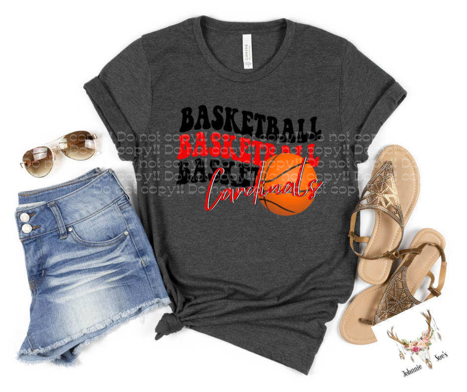 Team Spirit: Wavy Basketball Cardinals