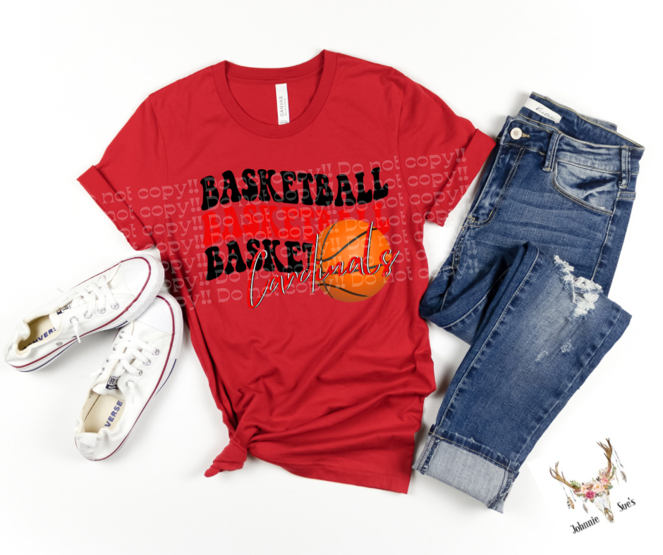 Team Spirit: Wavy Basketball Cardinals