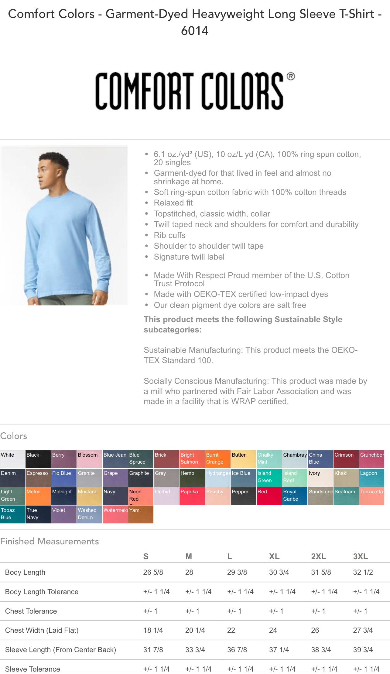 Stars Elite Softball - Comfort Colors Long Sleeve